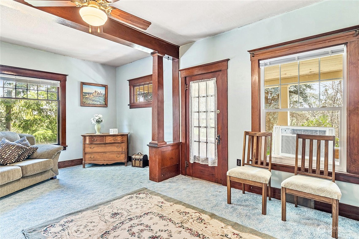 The front room of the 100-year-old 50 Front Street, Hatton house for sale. The house is two stories with a basement and has four bedrooms and two bathrooms, according to the house’s listing.