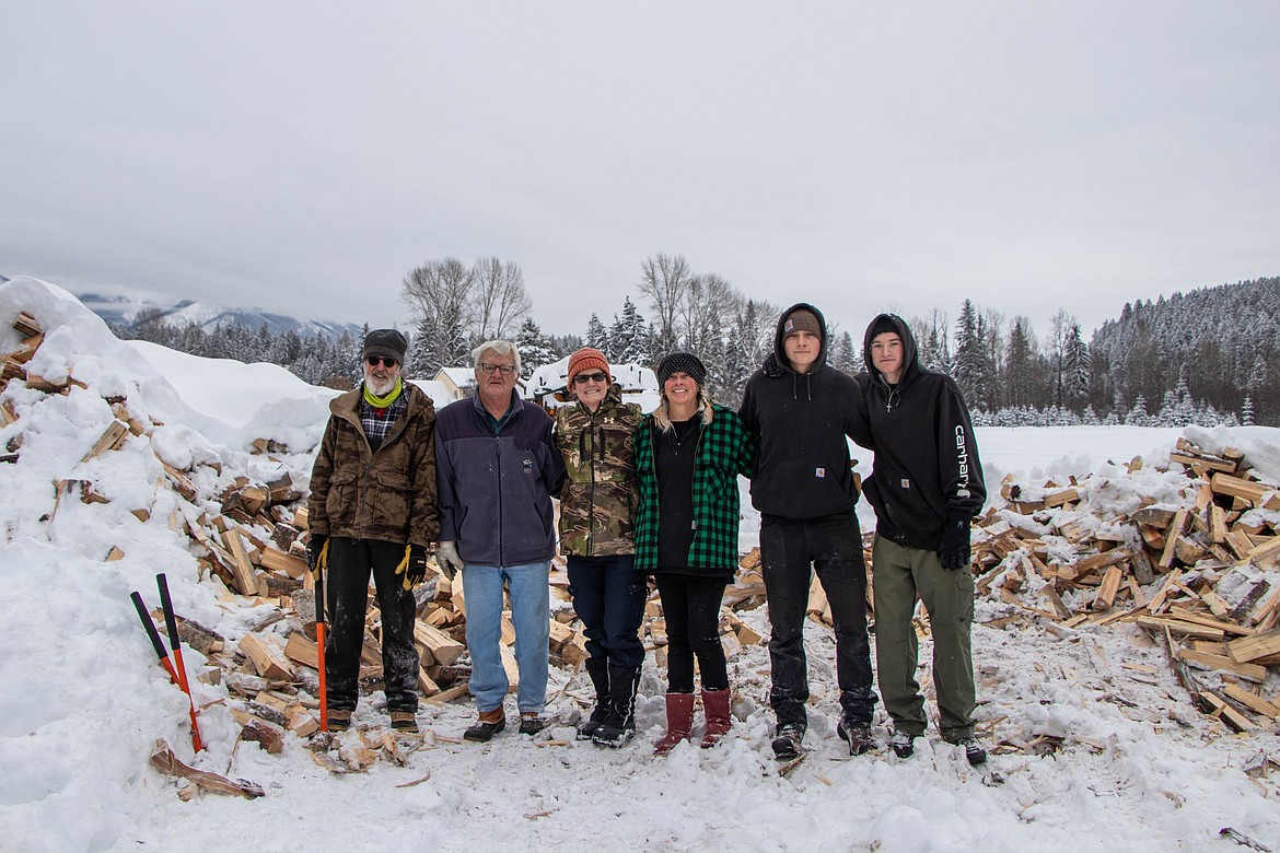 Volunteers with the St Michael & All Angels Wood Ministry in Fortine, Montana are seen at the Wood Ministry on Satuday, Jan. 20, 2024. (Kate Heston/Daily Inter Lake)