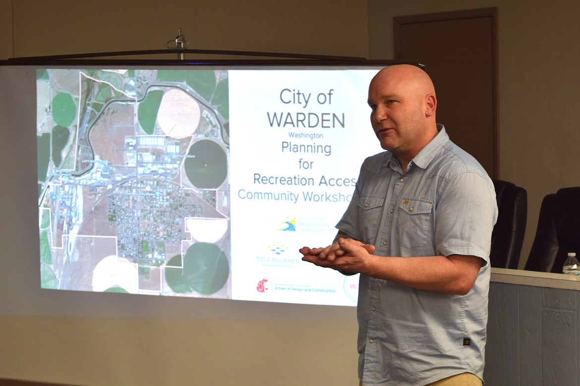 SCJ Alliance Senior Project Manager Brandon Mauseth outlines the progress of the Washington Recreation and Conservation Office-funded Parks, Recreation and Open Space Plan, which Mauseth said could use more community feedback.