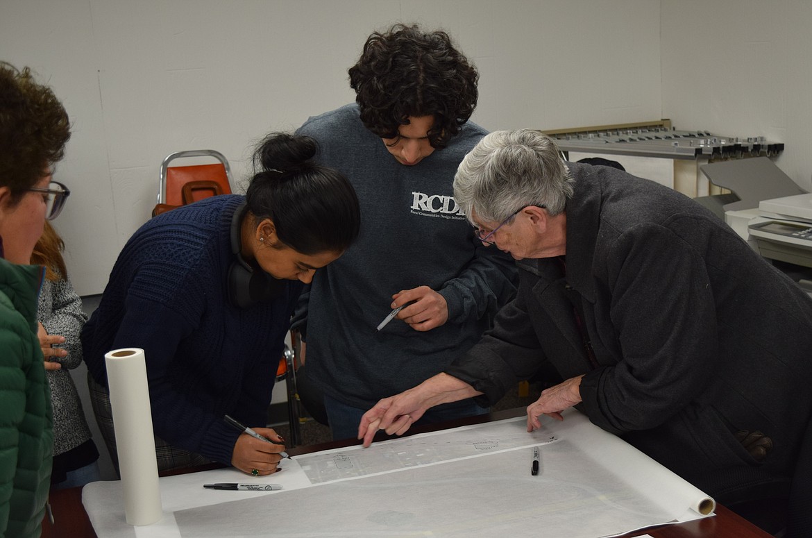 Warden community members and Washington State University’s Rural Communities Design Initiative student interns brainstorm ideas for Warden’s parks Tuesday for the Parks, Recreation and Open Space Plan.