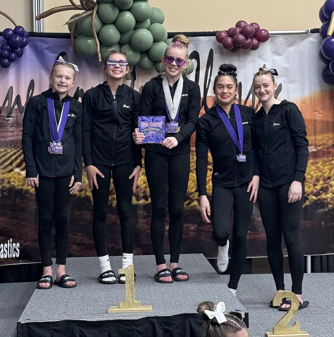 Courtesy photo
Avant Coeur Gymnastics Level 9 girls take 1st Place Team at the Wine Country Classic in Kennewick, Wash. From left are Piper St John, Brynlynn Kelly, Avery Hammons, Kenzie Short and Sara Rogers.