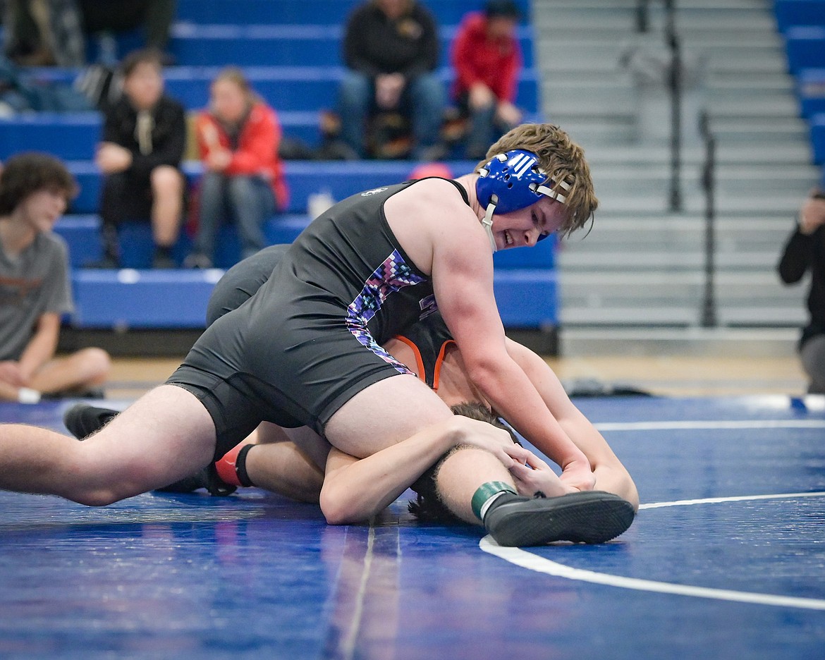 Mission-Charlo's Jack Keast took fifth in the 160-pound bracket during a home meet Saturday. (Christa Umphrey photo)