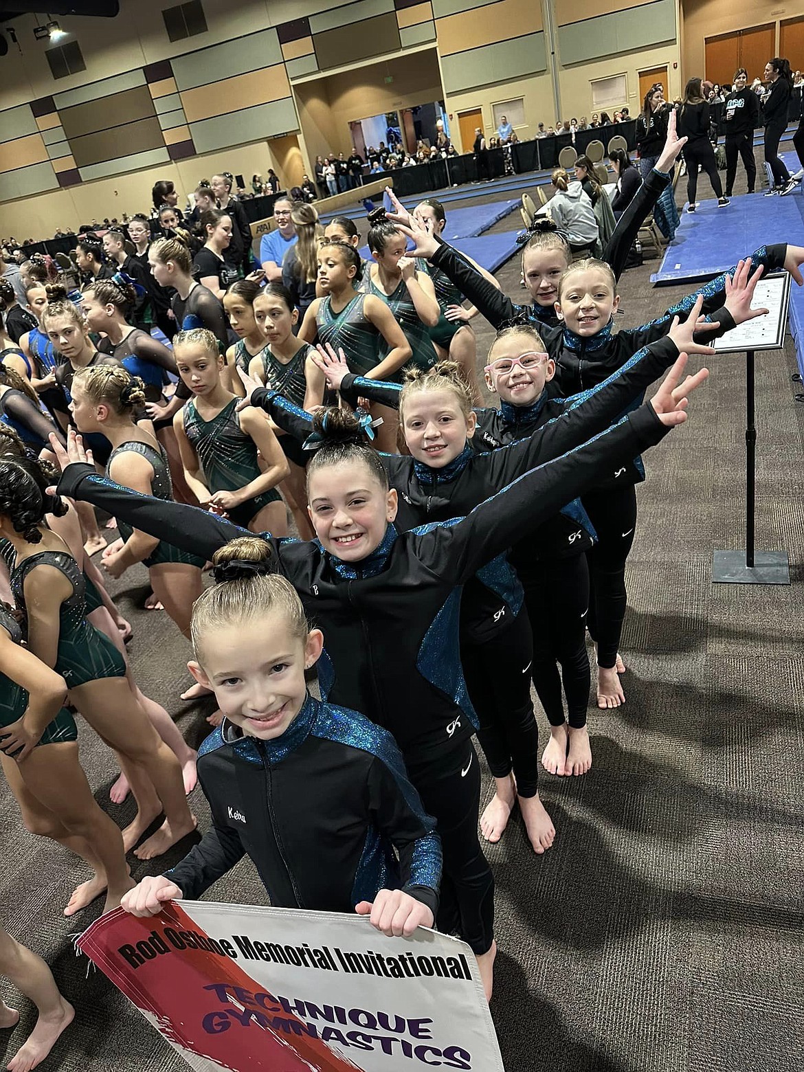 Courtesy photo
Technique Gymnastics Level 4s competed at Wine Country in Kennewick, Wash. From front to back are Keira Williams, B Lorion, Stella Casey, Katelynn Montandon, Avalee Wargi and Keeley Howard.