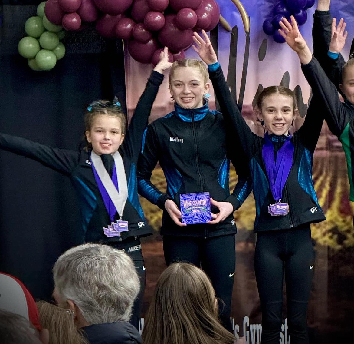 Courtesy photo
Technique Gymnastics Level 5s competed at Wine Country in Kennewick, Wash., winning 3rd place team. From left are Novalee Brock, Mallory Secord and Makenna Scholten.