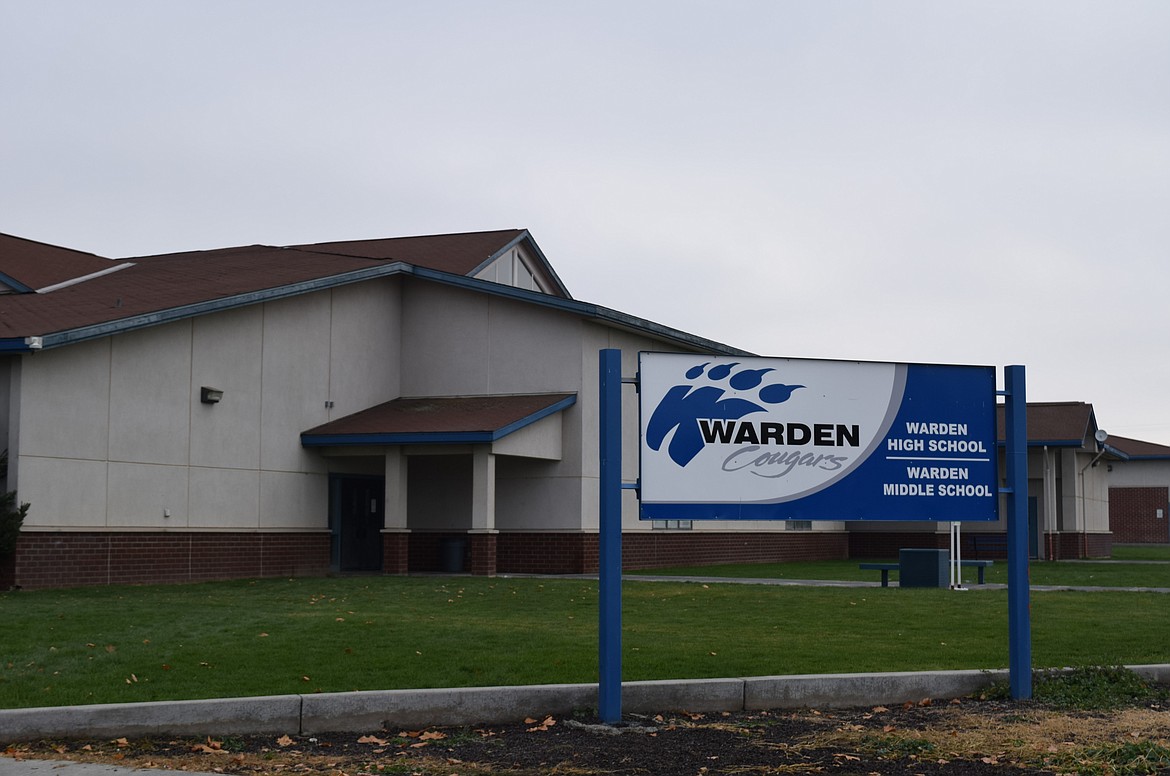 Exterior of Warden High School and Middle School, the venue for the Warden School District’s regular schoolboard meetings, such as Thursday evening’s meeting featuring a report on the 2022-23 school year finances.