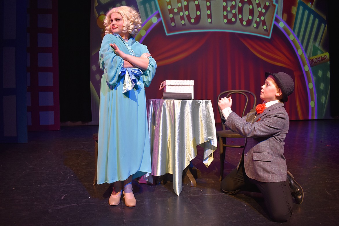 "Guys and Dolls Jr." features Ruby Finlayson as Adelaide and Deacon Rudolph as Nathan Detroit. (Photo provided by Bigfork Playhouse Children's Theatre)