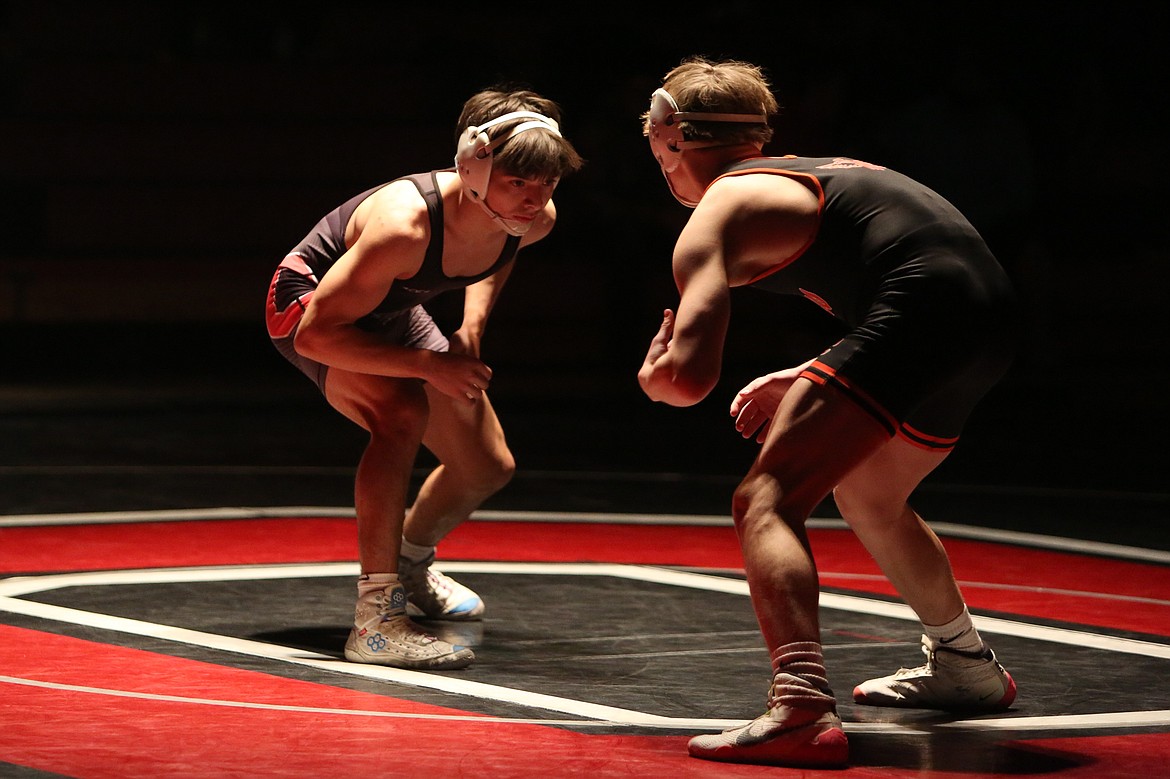 Othello senior Anthony Abundiz, left, is one of five returning state placers for the Huskies this season. The postseason begins Friday at the 2A District 5 Boys Wrestling Championships in Yakima.