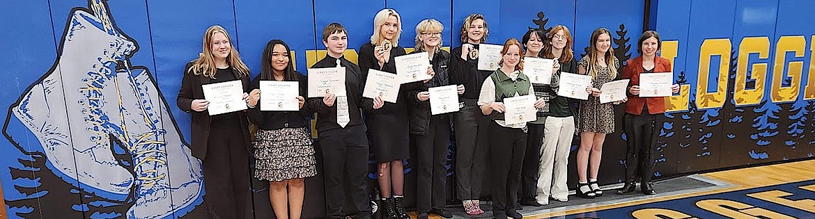 Here are the members of the 2023-24 Libby High School Speech and Debate Team. Addison Skranak, Daphne Johnson, Teague Thompson, Cash Vaughn, Max Grosch, Baylie Ames, Layla Dagel, Jasper Bowers, Madison Brush, Bella Meyer and Julianna Shumate. (Courtesy photo)