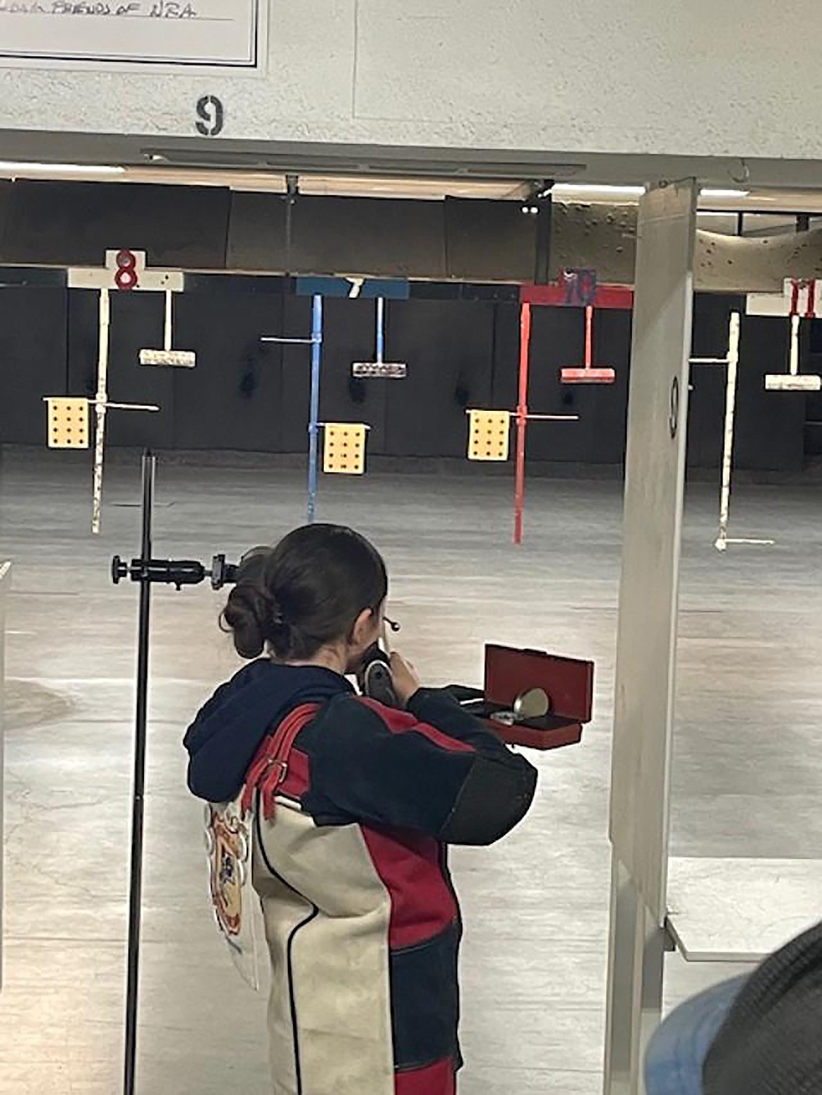 Kyalynn Comer is pictured shooting in the air rifle competition at a recent event.