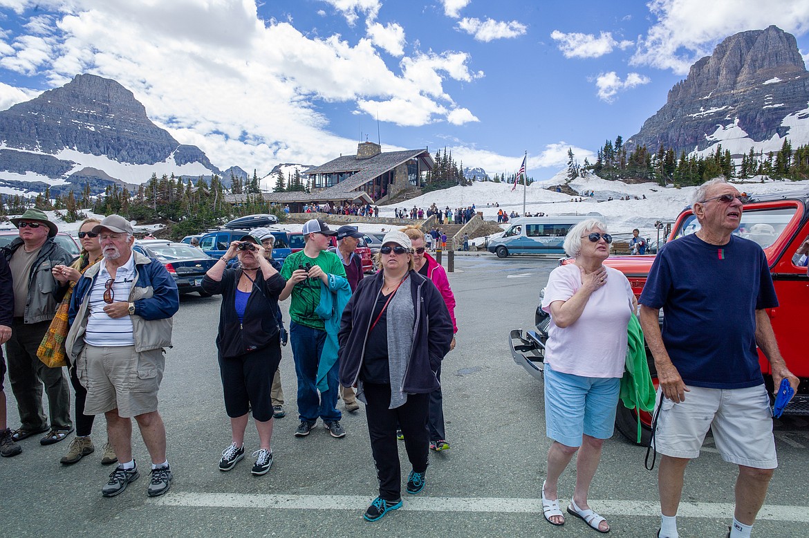 Guests of Glacier National Park explore the visitor center at Logan Pass in this undated file photo. (Hungry Horse News FILE)