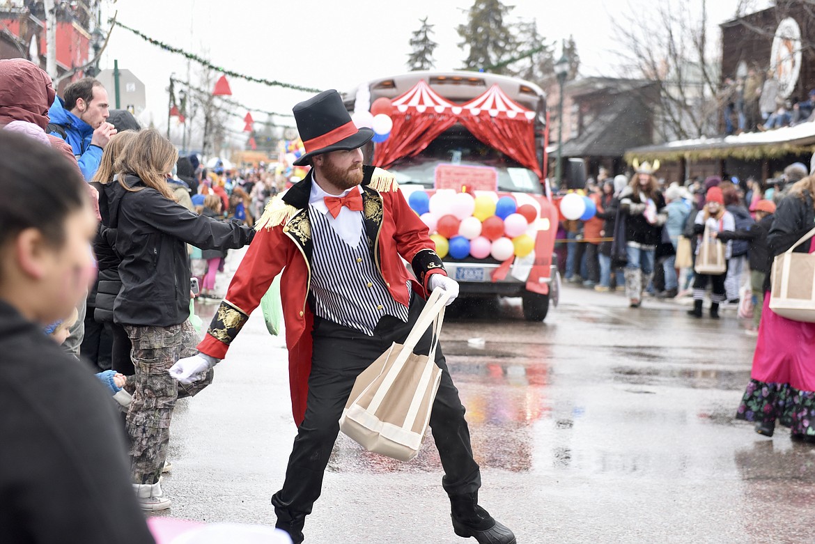 The Whitefish Winter Carnival Grand Parade makes its way down Central Avenue in Whitefish on Feb. 3, 2024. (Matt Baldwin/Whitefish Pilot)