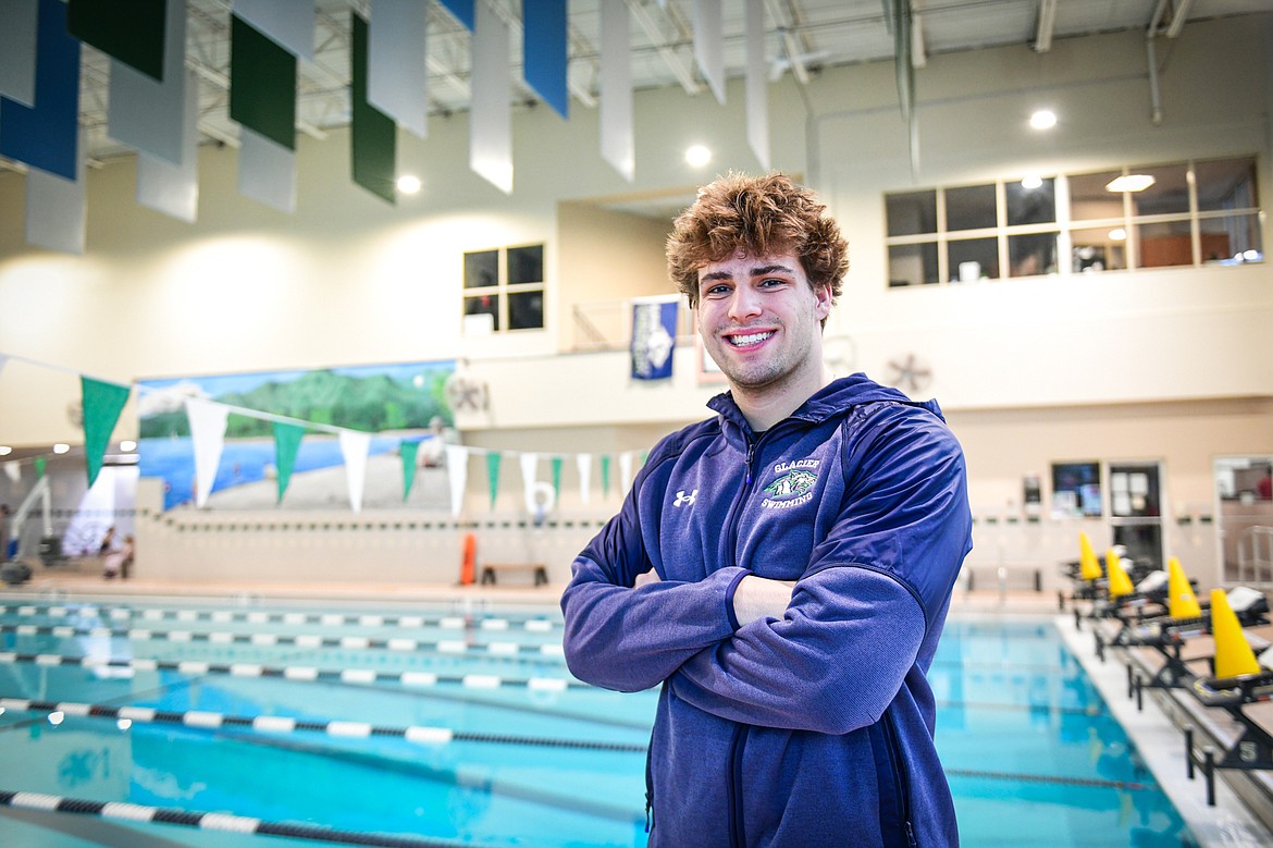 Glacier's Isaac Keim at Logan Health Medical Fitness Center in Kalispell on Tuesday, Feb. 6. (Casey Kreider/Daily Inter Lake)