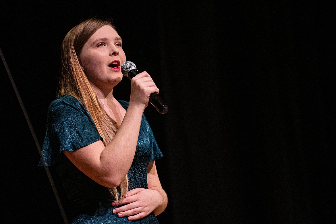 Amanda Fitch sings “God Help the Outcasts” from Disney’s “The Hunchback of Notre Dame” at the Little Theater Tuesday, Jan. 30. (Avery Howe photo)