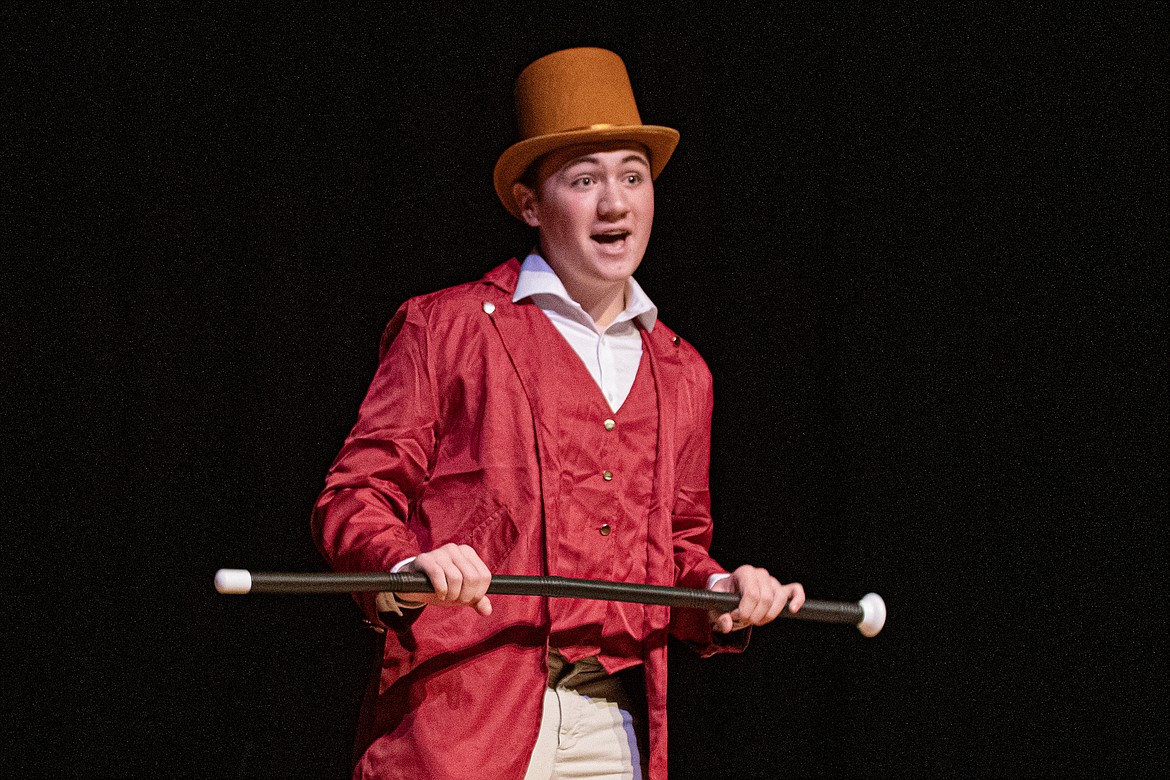 Ryan Mee sings and dances as Willy Wonka at the Little Theater Tuesday, Jan. 30.