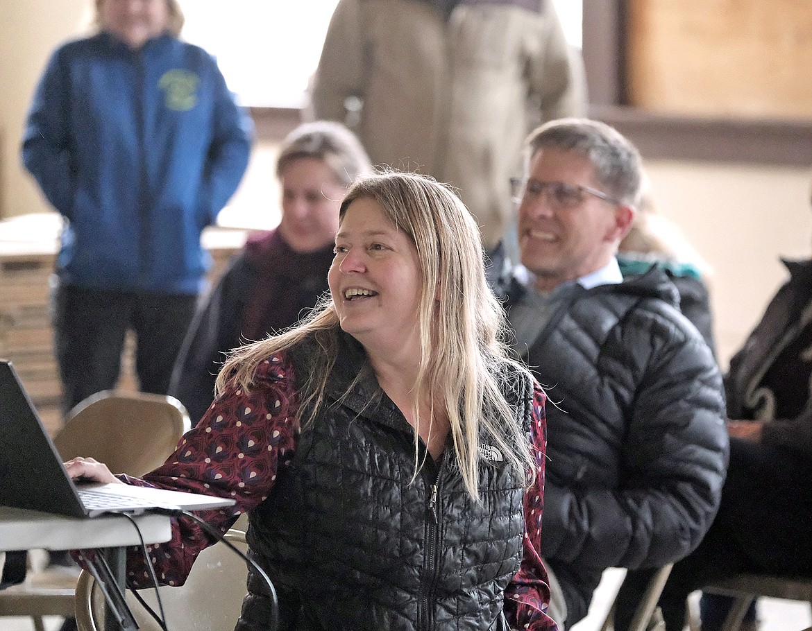 Libby Lofts developer Tracy McNew led the presentation during a Jan. 31 tour explaining renovation plans for the old high school. (Paul Sievers/The Western News)