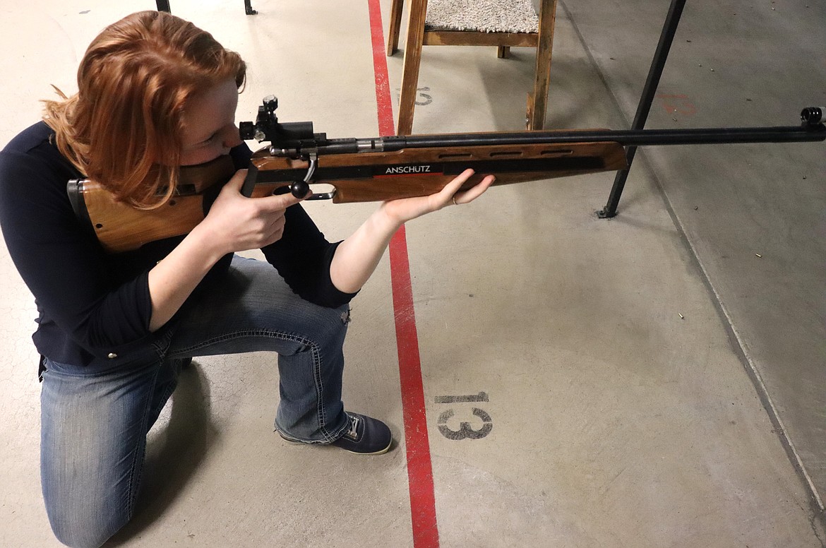 Daphne Garberoglio takes aim at the Coeur d'Alene Rifle and Pistol Club.