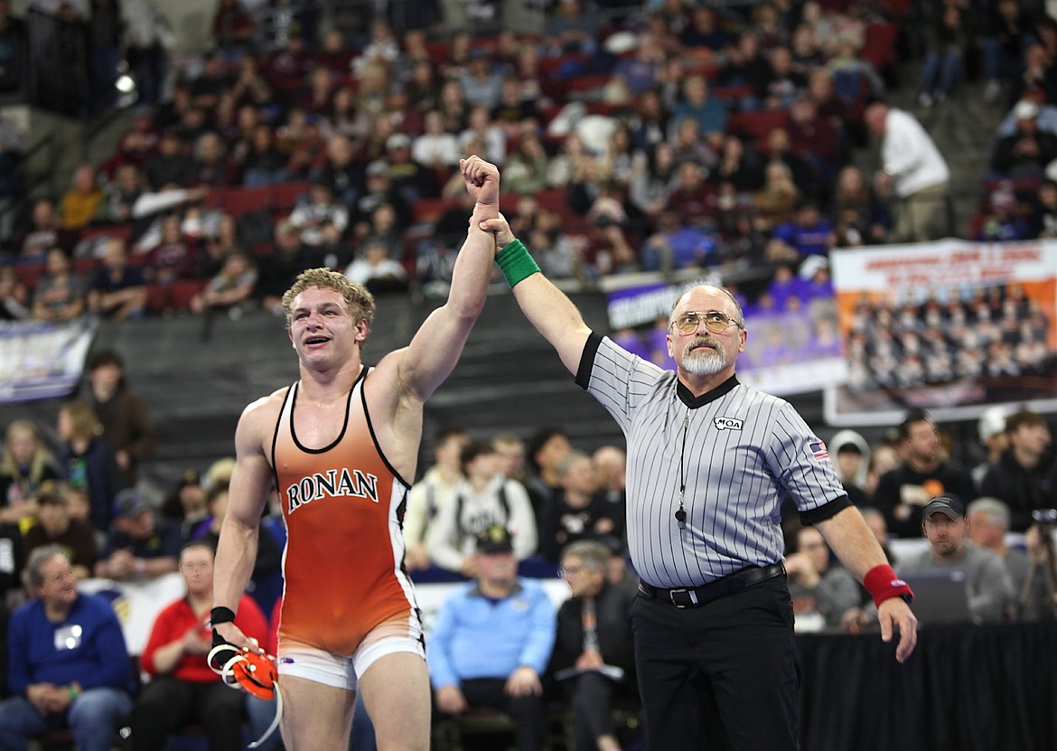 Ronan's Landon Bishop was named State Champion at 170 pounds. (Ellen Kaphammer photo)