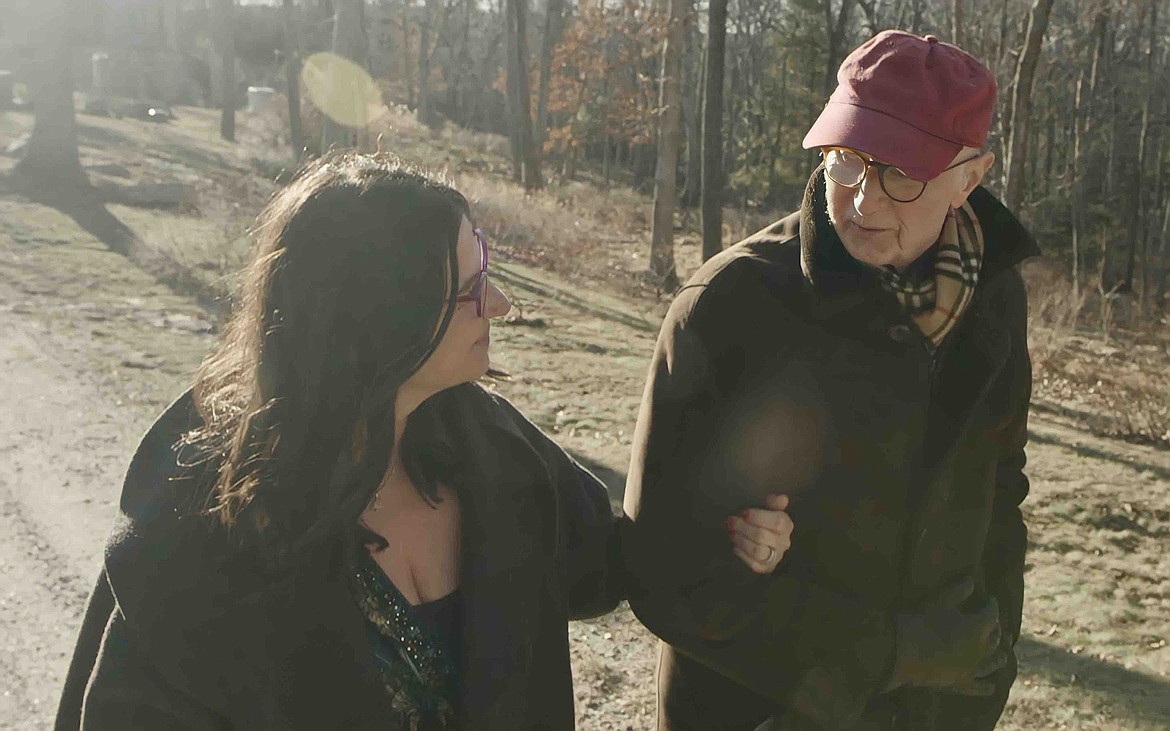 In this shot from "Troll Storm," Whitefish resident Tanya Gersh walks with Steven Jacobs. (Photo courtesy Delphin Films)