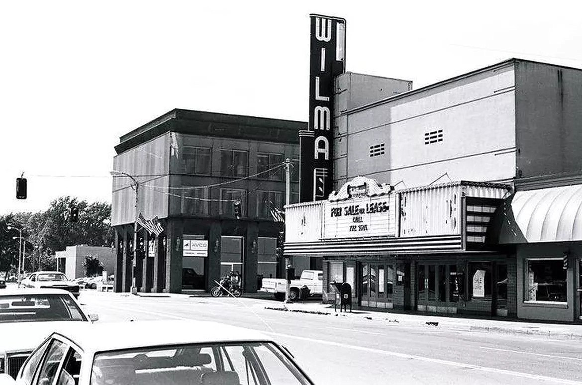 The Johnston Building is shown to the left of the old Wilma Theater.