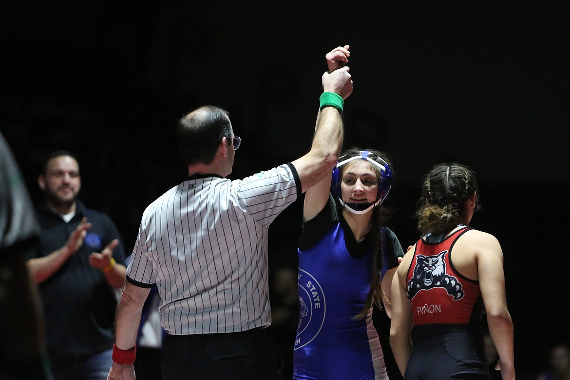 Warden senior Jada Hernandez, in blue, was one of three Cougars that won regional titles at last weekend’s 2A/1A/B Region 3 tournament in Toppenish.