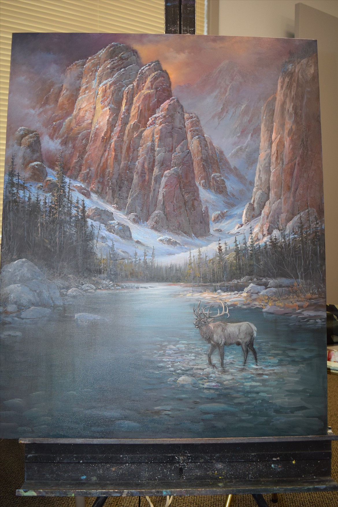 Frank Gray triumphed over a blank canvas to create this oil painting, "High Mountain Monarch."
