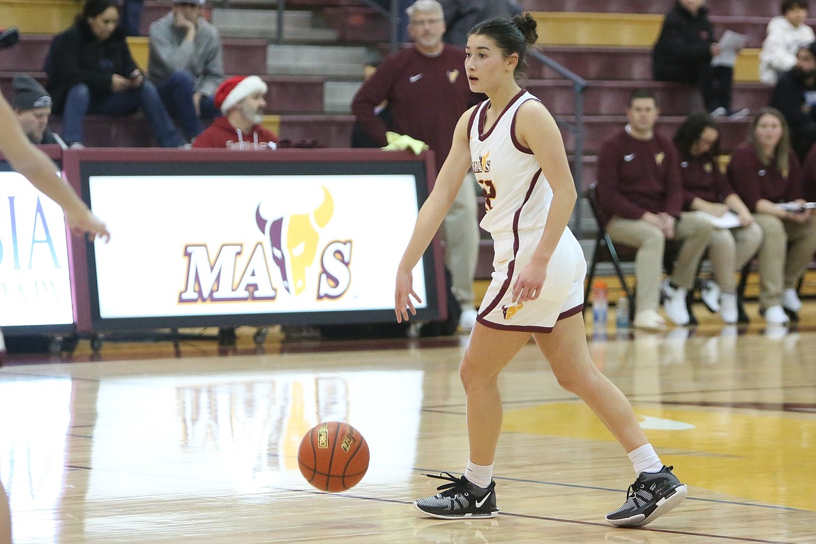 Moses Lake junior Kaiya Char dribbles the ball during a Dec. 12 game against Pasco.