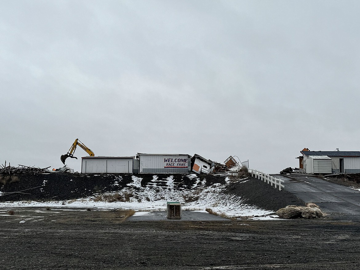 Construction equipment works at demolition at the site of the new Grant County Jail in early 2024. County administrators are hoping the jail is completed by mid-2027.