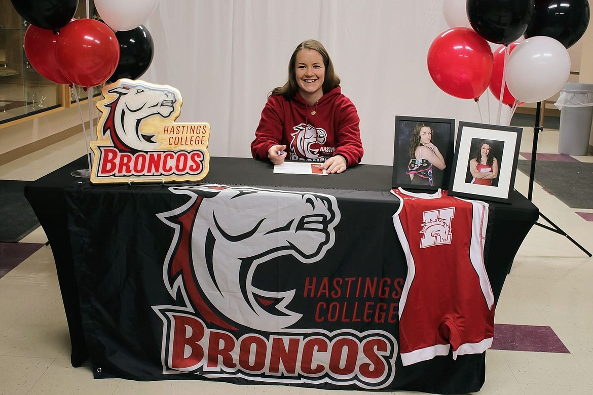 Charlo wrestler Aubrey Sharbono signed with Hastings College in Nebraska, where she plans to continue competing on the mat while studying veterinary medicine.