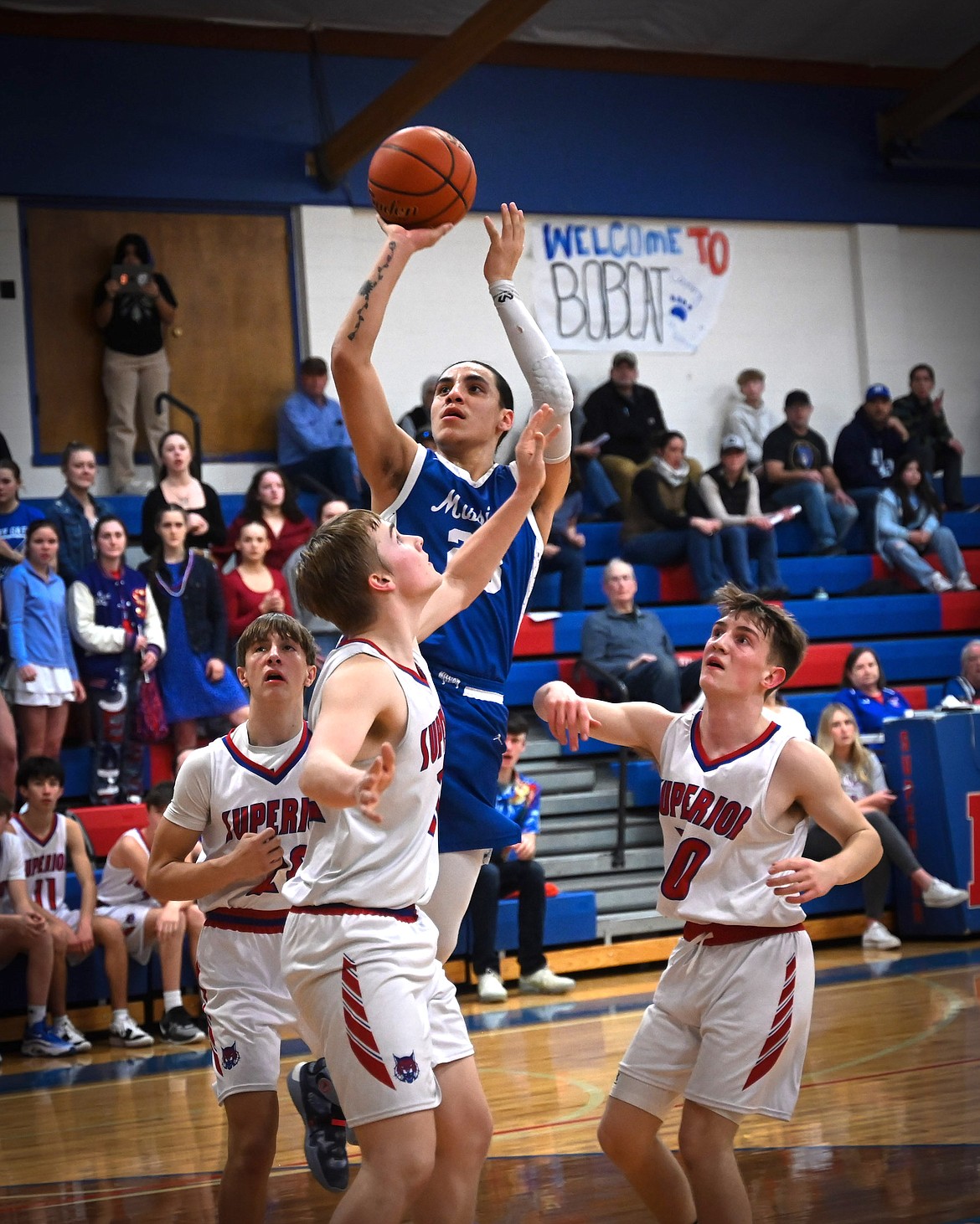 Landon Walks Over Ice helped Mission win the Western 7B District Tournament opener against Superior last Tuesday. (Christa Umphrey photo)