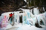 Bad Rock Canyon icicle wall becomes frozen canvas