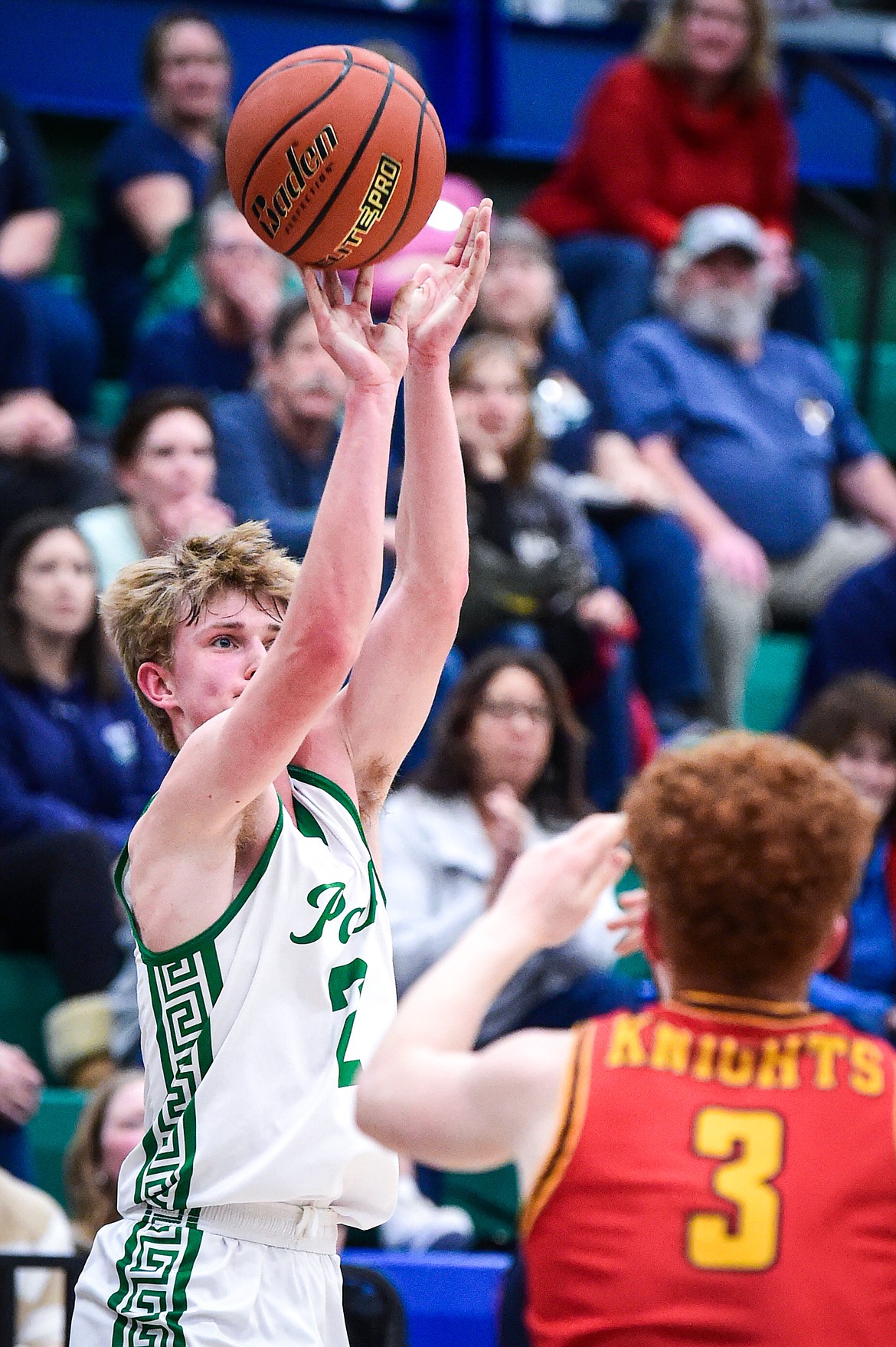 Glacier's Liam Ells (2) shoots in the first half against Missoula Hellgate at Glacier High School on Tuesday, Feb. 20. (Casey Kreider/Daily Inter Lake)