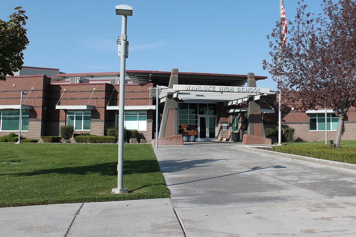 Exterior of Wahluke High School, one of the schools that required an update to its HVAC system last year. The Wahluke School District’s most recent levy, which failed to pass, would have gone toward paying off the loan for that project.