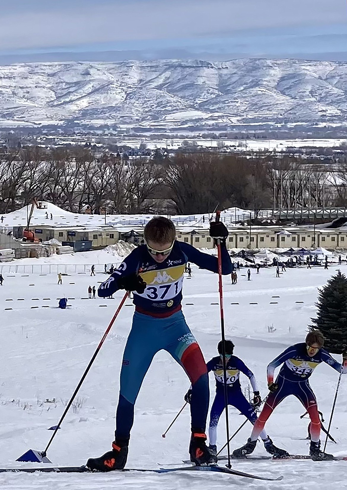 Kalispell's Liam Browne powers uphill ahead of competitors at a race in Utah. (Photo provided)