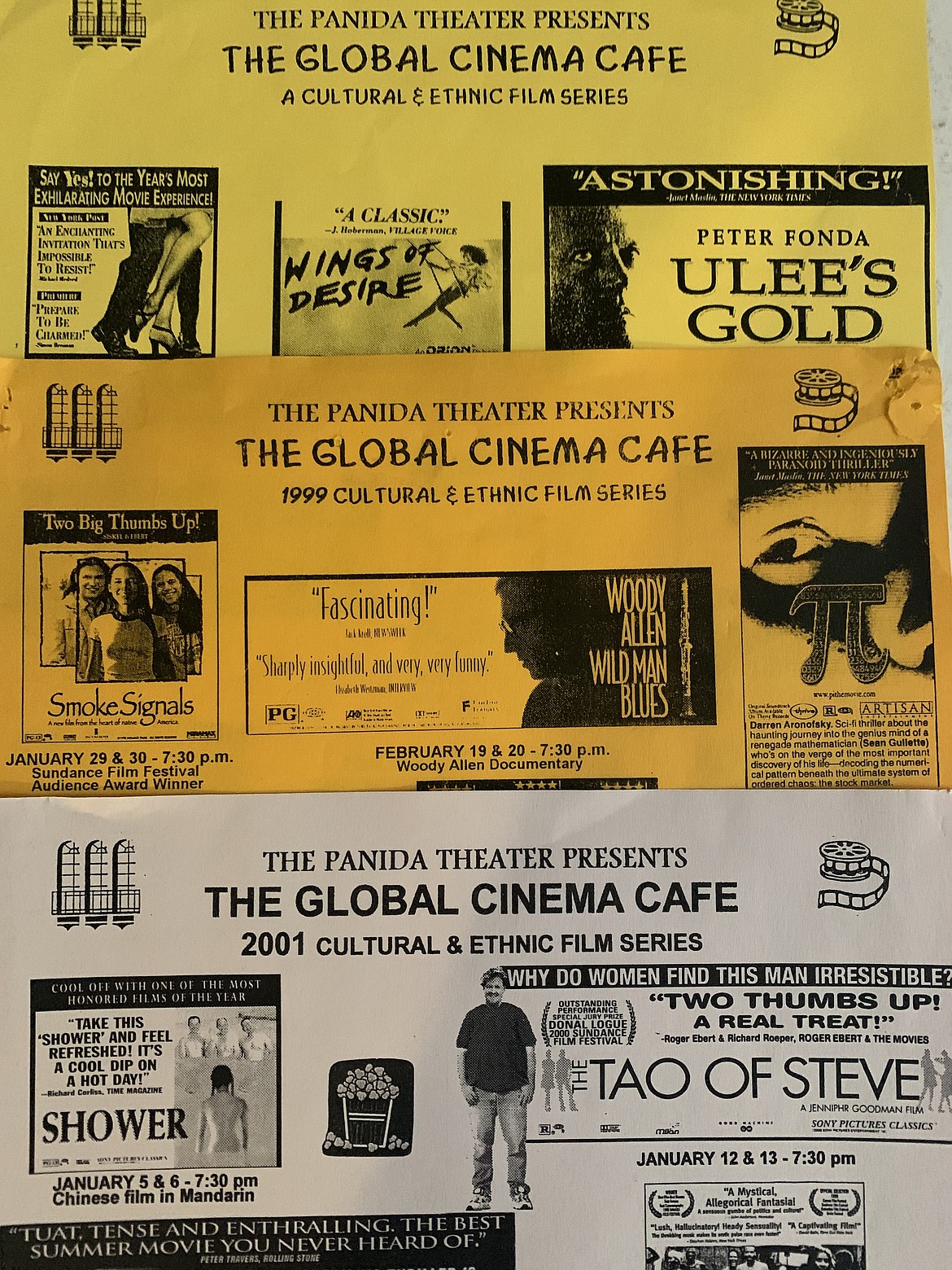 One sheets — a term used in indicate a standard-size poster in the motion picture industry — from the Panida's Global Cinema Series from 1998 to 2001.