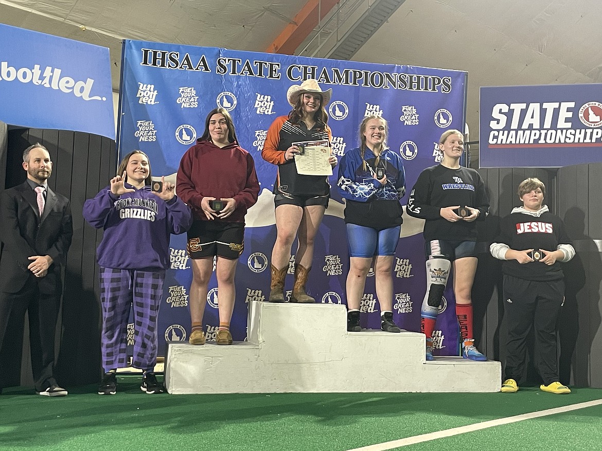 Sandpoint's Lilli Marti (far right) placed sixth at this year's state tournament, her first time placing at the girls state tourney.