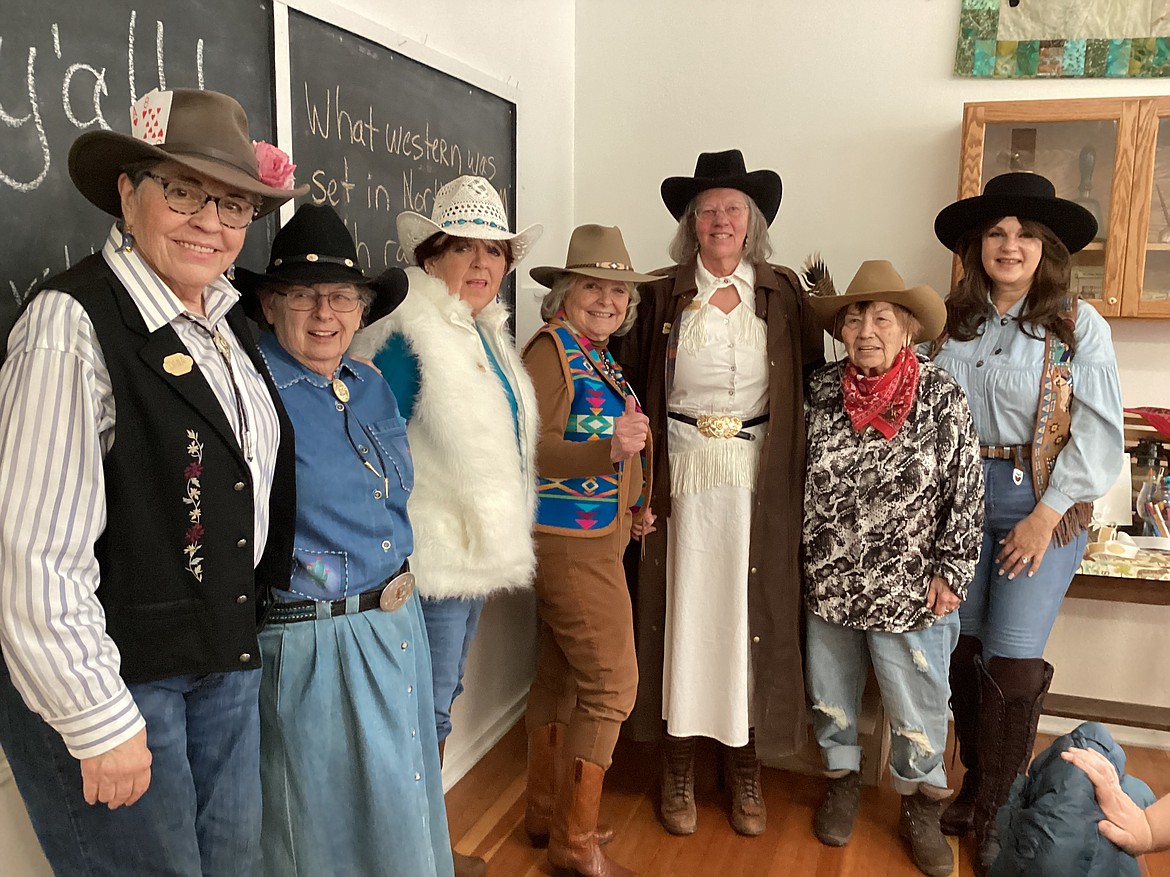 The annual Ladies Luncheon at the Old DeBorgia Schoolhouse last Saturday was the largest ever with 30 "cowgirls" who enjoyed fantastic food while visiting, making new acquaintances accompanied with much laughter. The theme was for attendees to dress in western attire where Donna Richter won best dressed donning a vintage ladies western dress with a drover coat. Plans for next year are already underway. (Susan Charles photo)