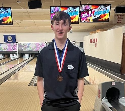 Courtesy photo
Ohlson Clyne of Lake City High placed 12th at the state high school bowling championships Feb. 20-21 in Burley and Twin Falls. The top 15 placers earned medals.