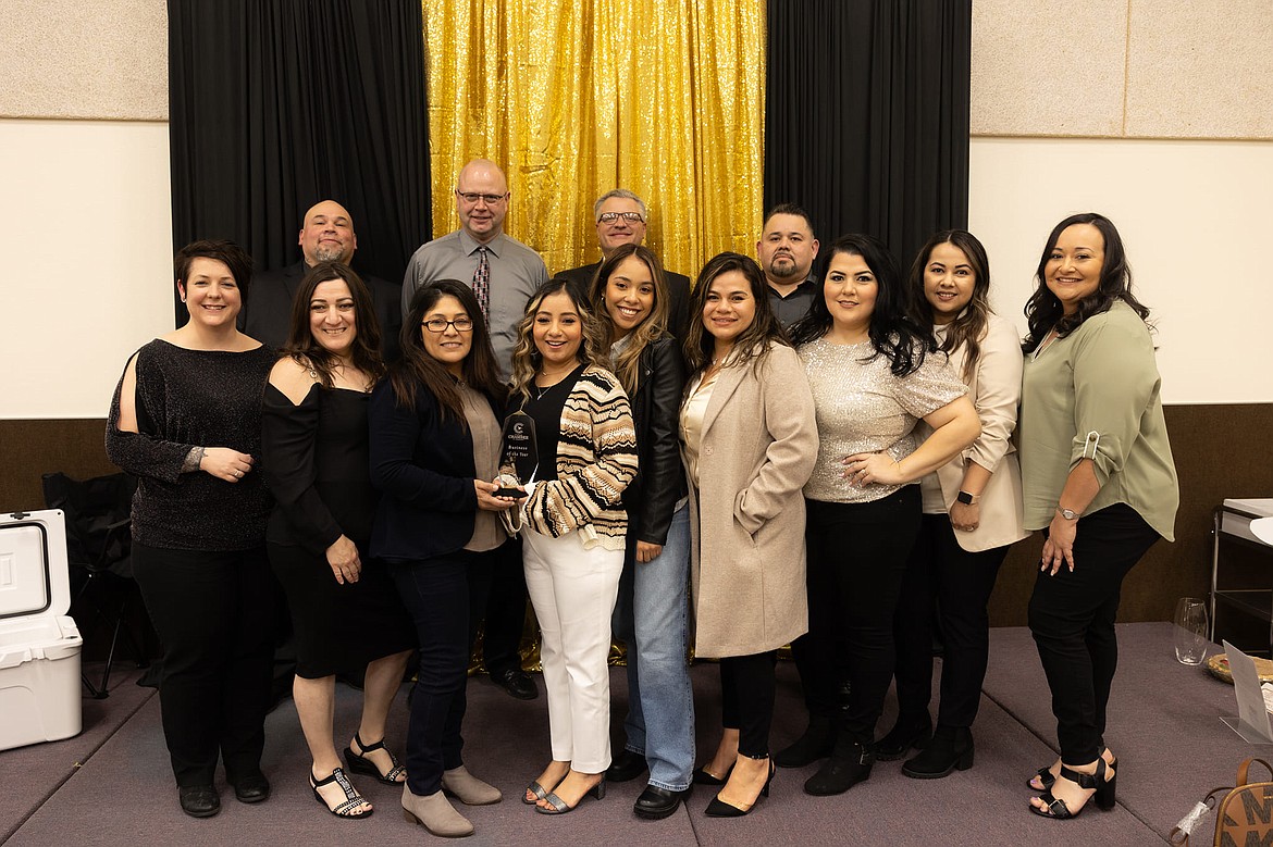 Attendees of the Greater Othello Chamber of Commerce’s annual Awards Banquet Friday evening voted McCain Foods 2023 Business of the Year. Pictured are representatives of Othello’s McCain Foods.