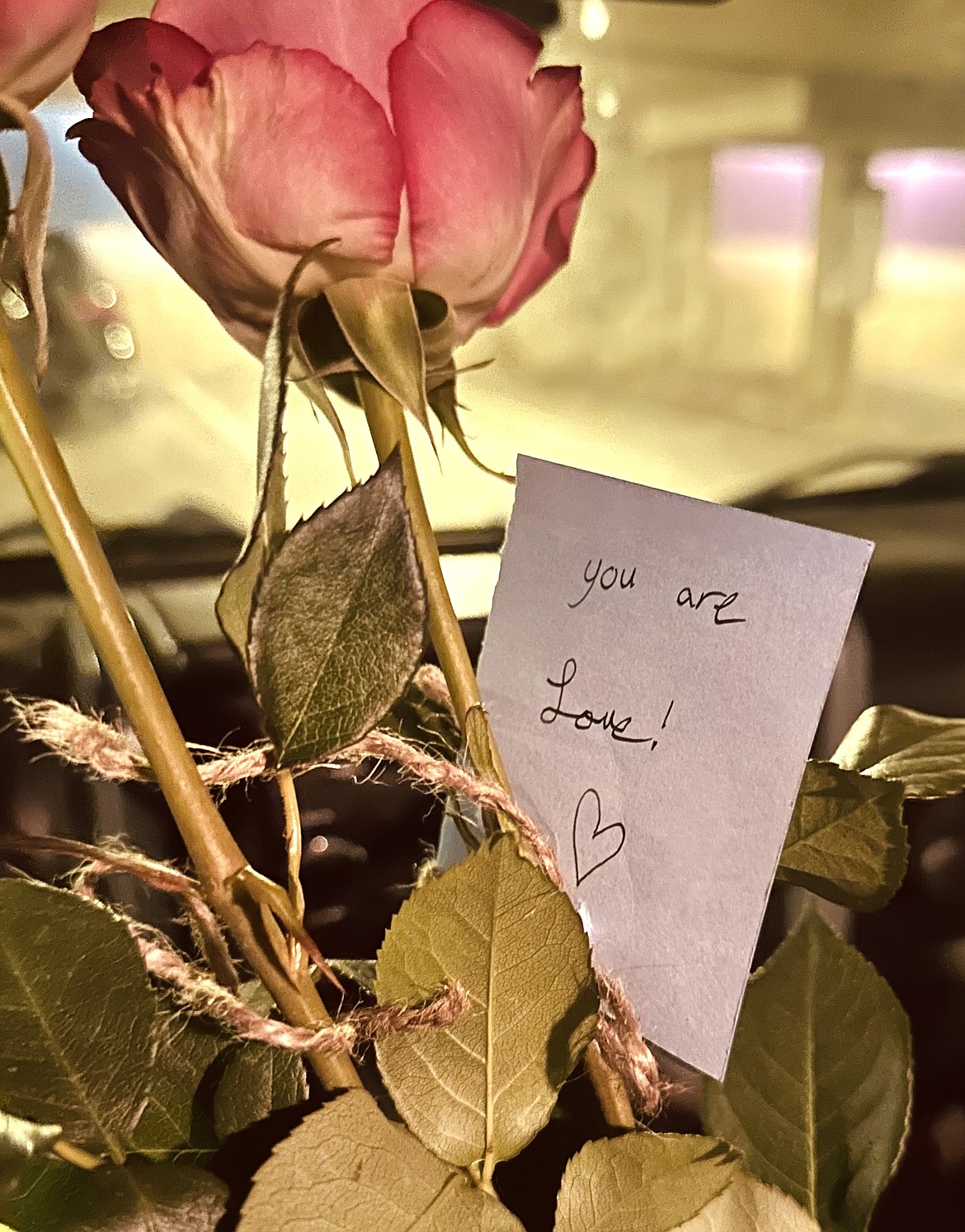 Roses and notes were placed on vehicles in Coeur d'Alene on Tuesday night.