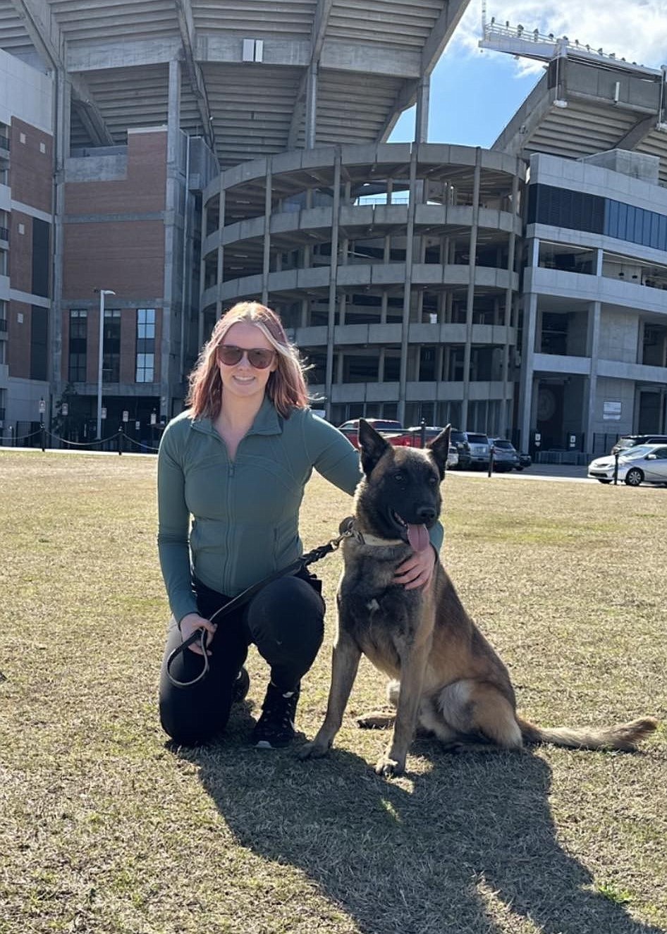 Royal City Police Department officer Hannah Soelter poses for a photo with her new four-legged partner, Kan. The new K-9 officer is RCPD’s first dog in uniform.