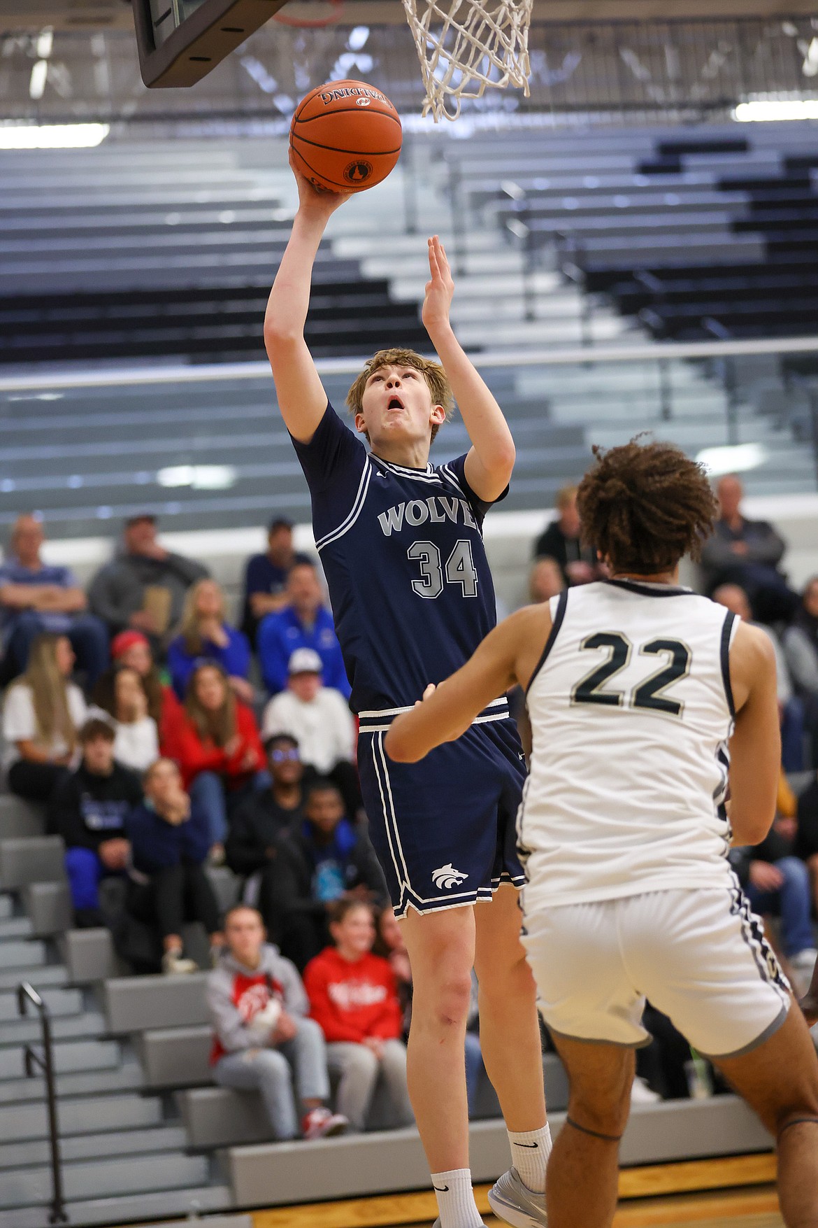 JASON DUCHOW PHOTOGRAPHY
Lake City freshman post Jordan Carlson drives the basket during the second half of Saturday's state 5A consolation championship game at Ridgevue High in Nampa.