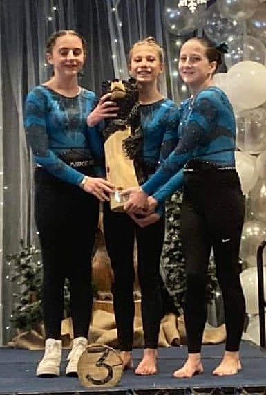 Courtesy photo
Technique Gymnastics Level 6 team competed at the recent Great West Gym Fest at The Coeur d'Alene Resort and received 3rd place team. From left are Reece Liermann (2nd BB & FX), Madalynn Beggerly (1st AA, 1st UB, & 1st FX) and Taylynn Lee (3rd UB).