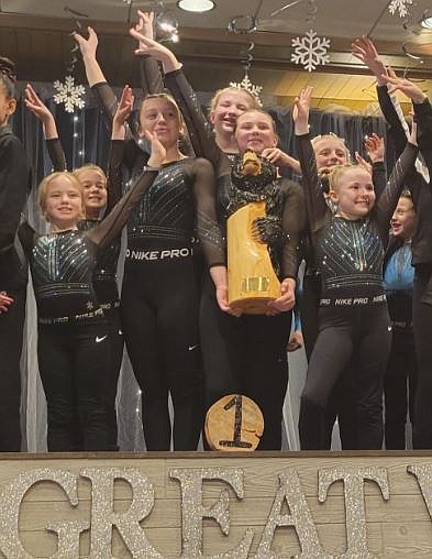 Courtesy photo
Technique Gymnastics Xcel Silver team competed at the recent Great West Gym Fest and received 1st place team. From left are Addyson Swanson, Alli Morton, Emaia O'Neel, Sierra Martin, Kenley Kuebler, Adelyn Etheridge and Avery Dougherty.