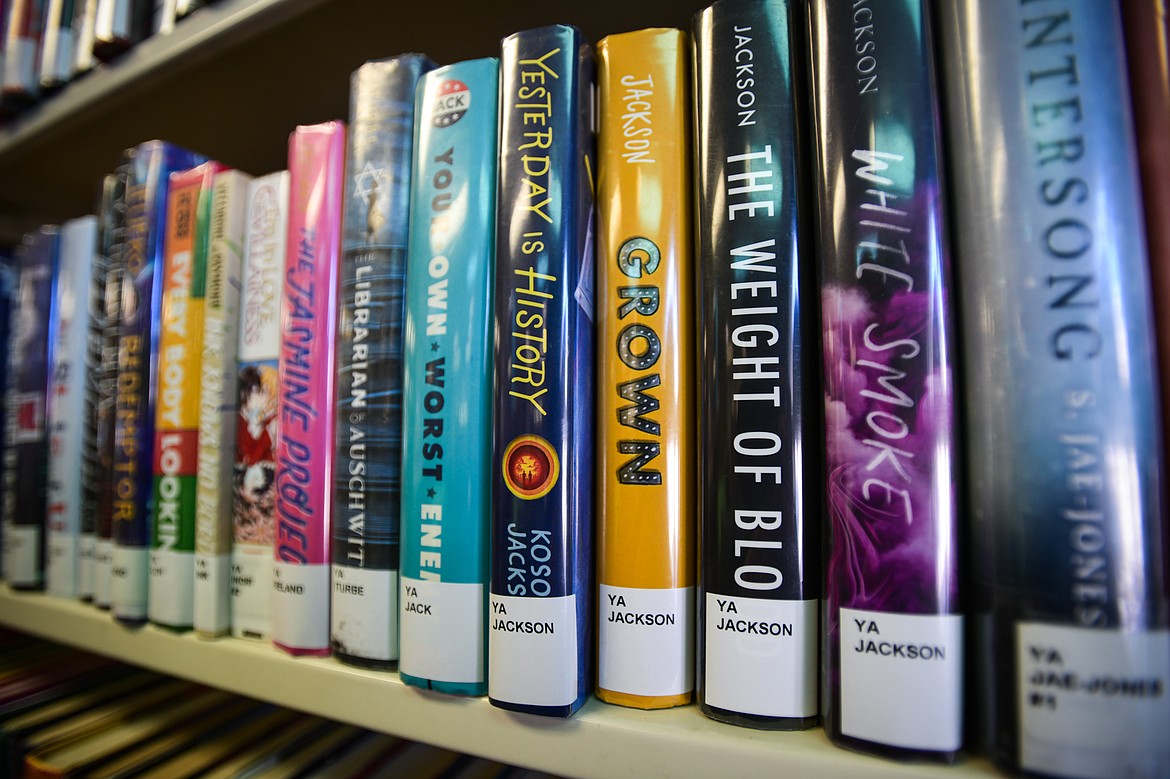 Young adult books in the Young Adult section of the Flathead County Library in Kalispell on Tuesday, March 5. (Casey Kreider/Daily Inter Lake)