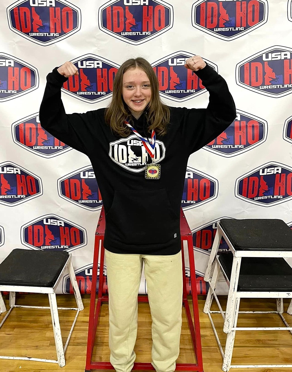 Melody Graves took sixth for Middle School girls at the Idaho State Folkstyle Championships on Feb. 10.