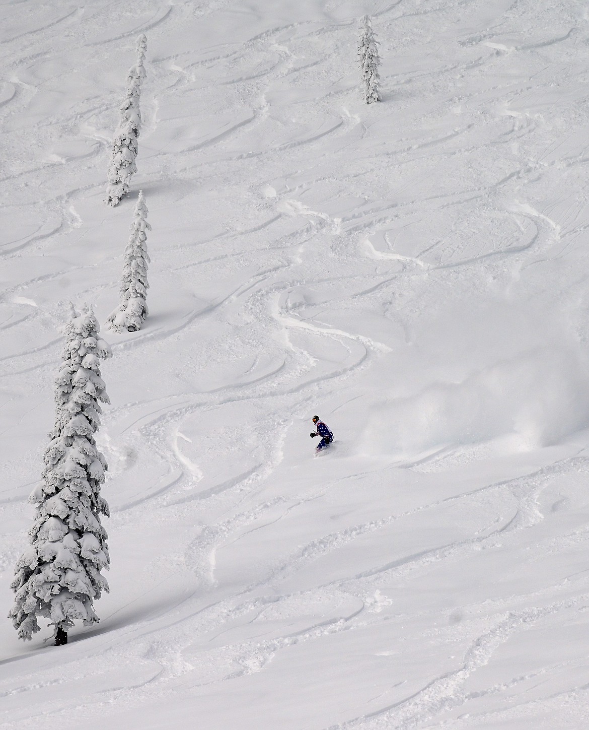 A skier glides down a run at Schweitzer Ski Resort this week.