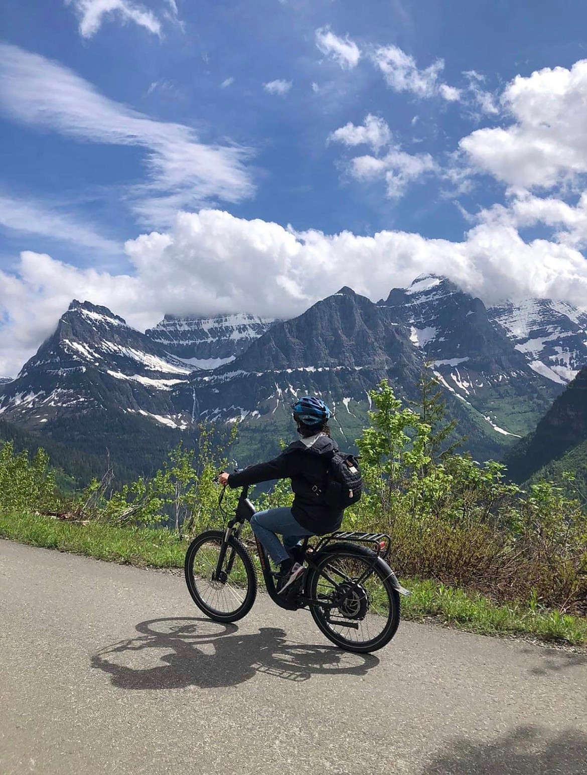 Riding an e-bike on Going to the Sun Road. (Photo provided)