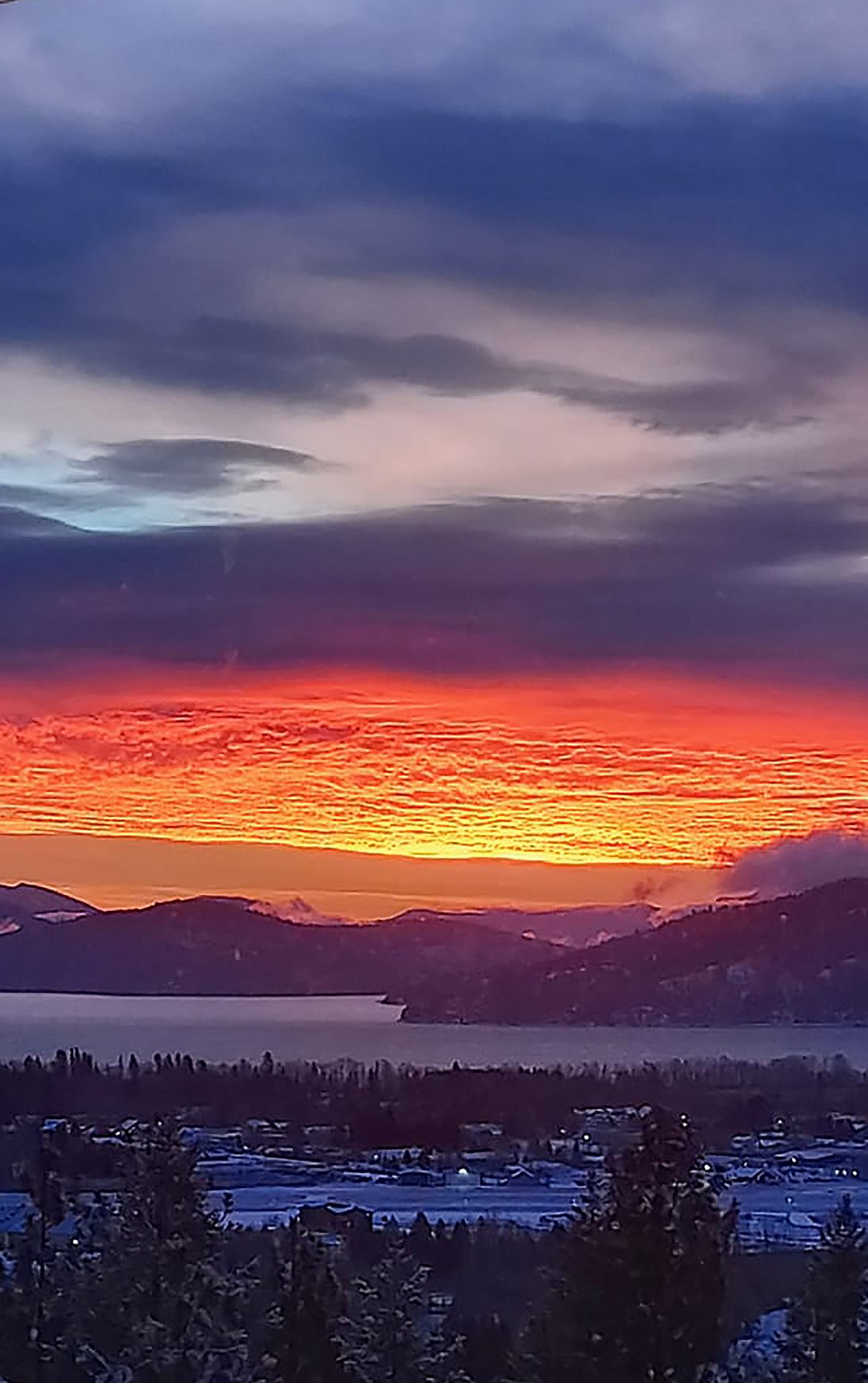 Ike Salter shared this Best Shot of a spectacular sunset in response to a Daily Bee Facebook post asking readers to share their favorite recent photo. If you have a photo that you took that you would like to see run as a Best Shot or I Took The Bee send it to the Bonner County Daily Bee, P.O. Box 159, Sandpoint, Idaho, 83864; or drop them off at 310 Church St., Sandpoint. You may also email your pictures in to the Bonner County Daily Bee along with your name, caption information, hometown, and phone number to news@bonnercountydailybee.com.