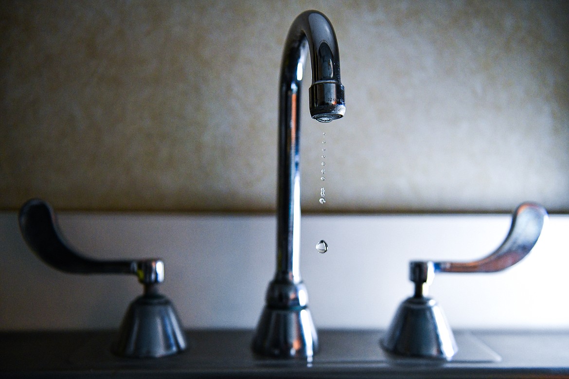 Water drips from a faucet on Wednesday, March 6. (Casey Kreider/Daily Inter Lake)