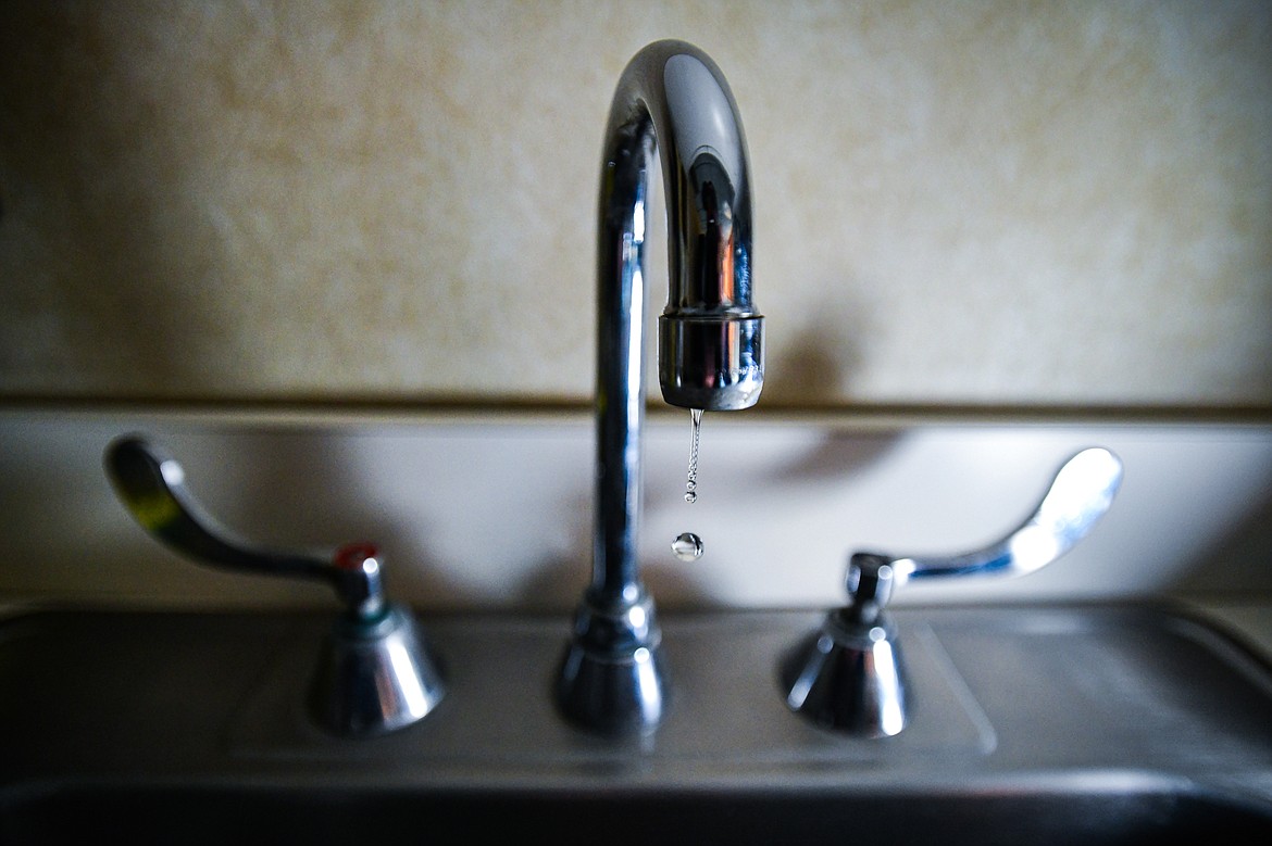 Water drips from a faucet on Wednesday, March 6. (Casey Kreider/Daily Inter Lake)